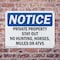 Signmission Private Property Stay Out No Hunting Horses OSHA Notice Sign, Plastic, 10in W x 7in L, 2PK OS-2PACK-NS-P-710-L-17862 - alternate 4